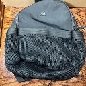 Adidas Backpack All Black Laptop Sleeve School Sport College Pockets Clean 90288